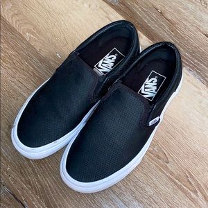 Black leather vans
